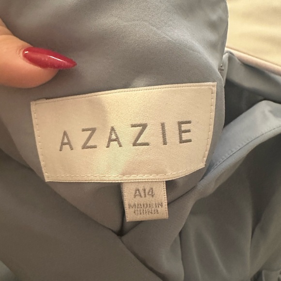 Azazie A14 Renessa Chiffon Dress (Dusty Blue) - Picture 5 of 6